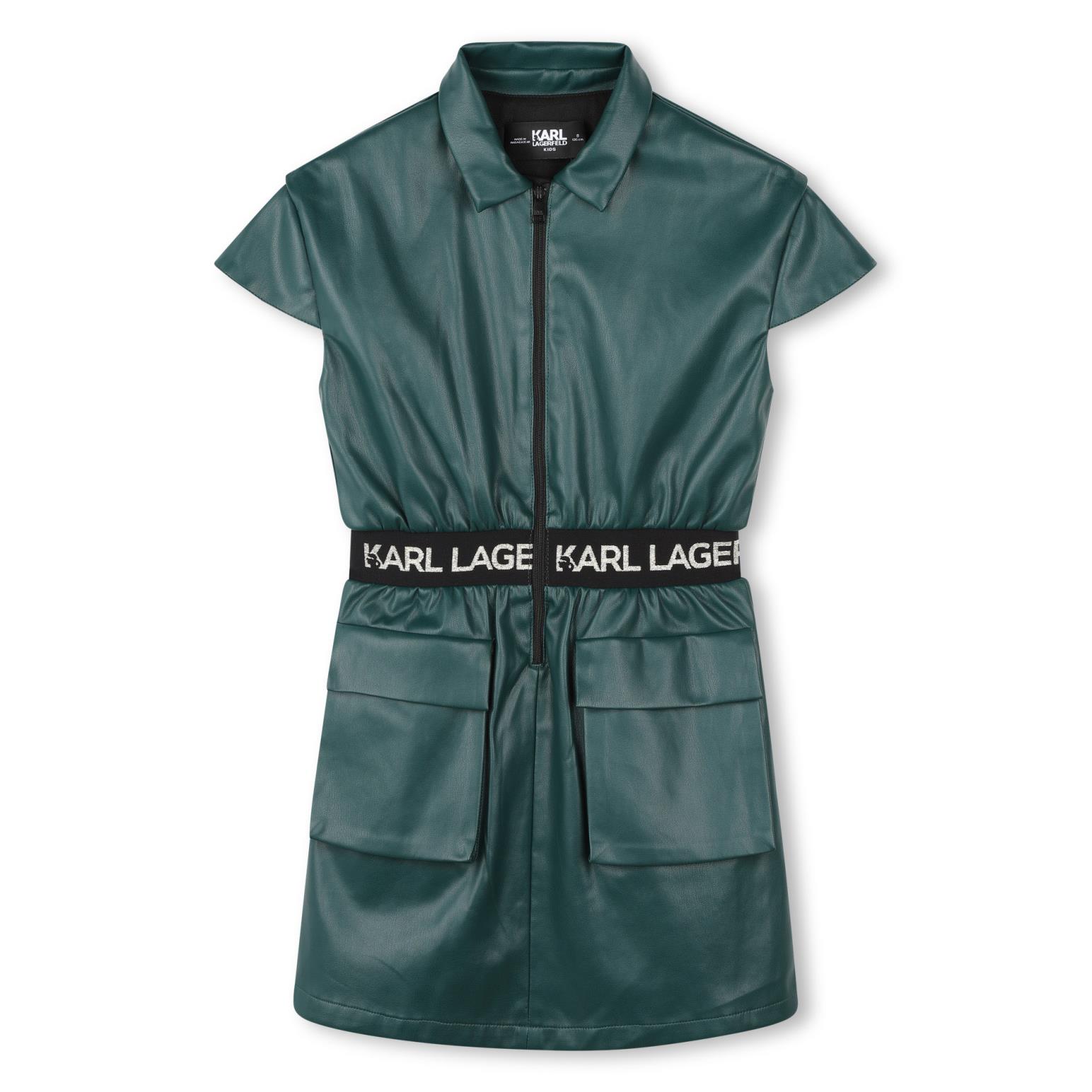 Karl Lagerfeld Faux Leather Zip-Up Dress 10Y - 16Y